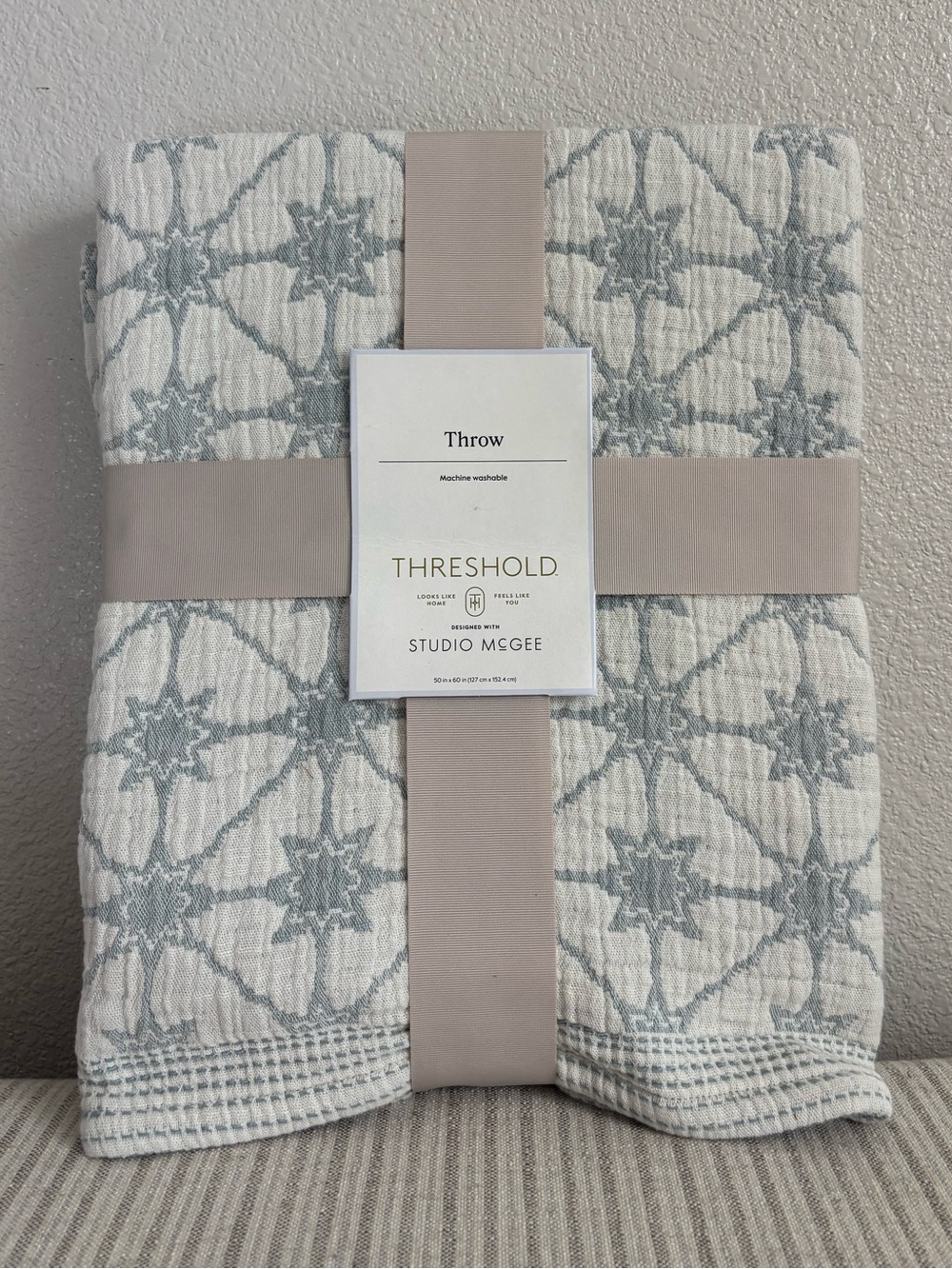 NWT 50"X60" Cotton Textured Throw - Threshold designed with Studio McGee